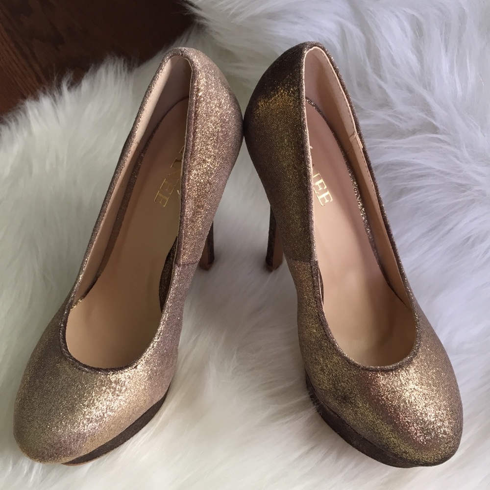 RANEE  SHIMMERY CHAMPAGNE STILETTO PUMPS